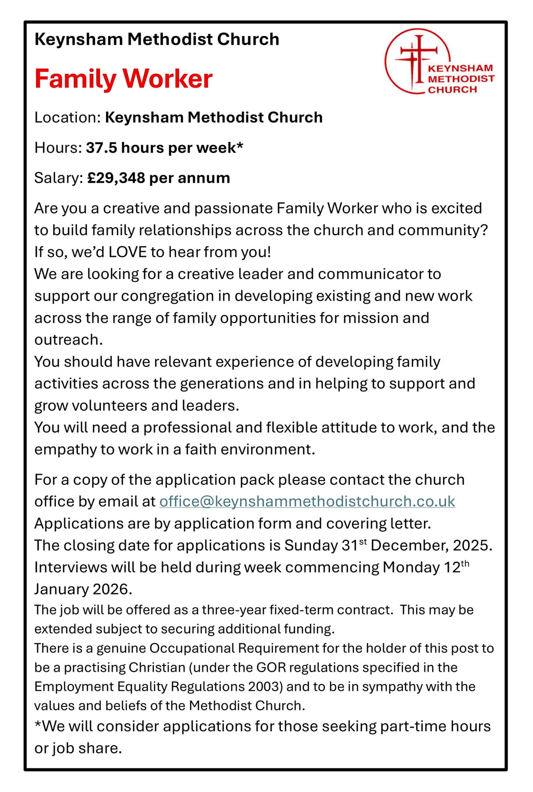 Family Worker - advertisement-