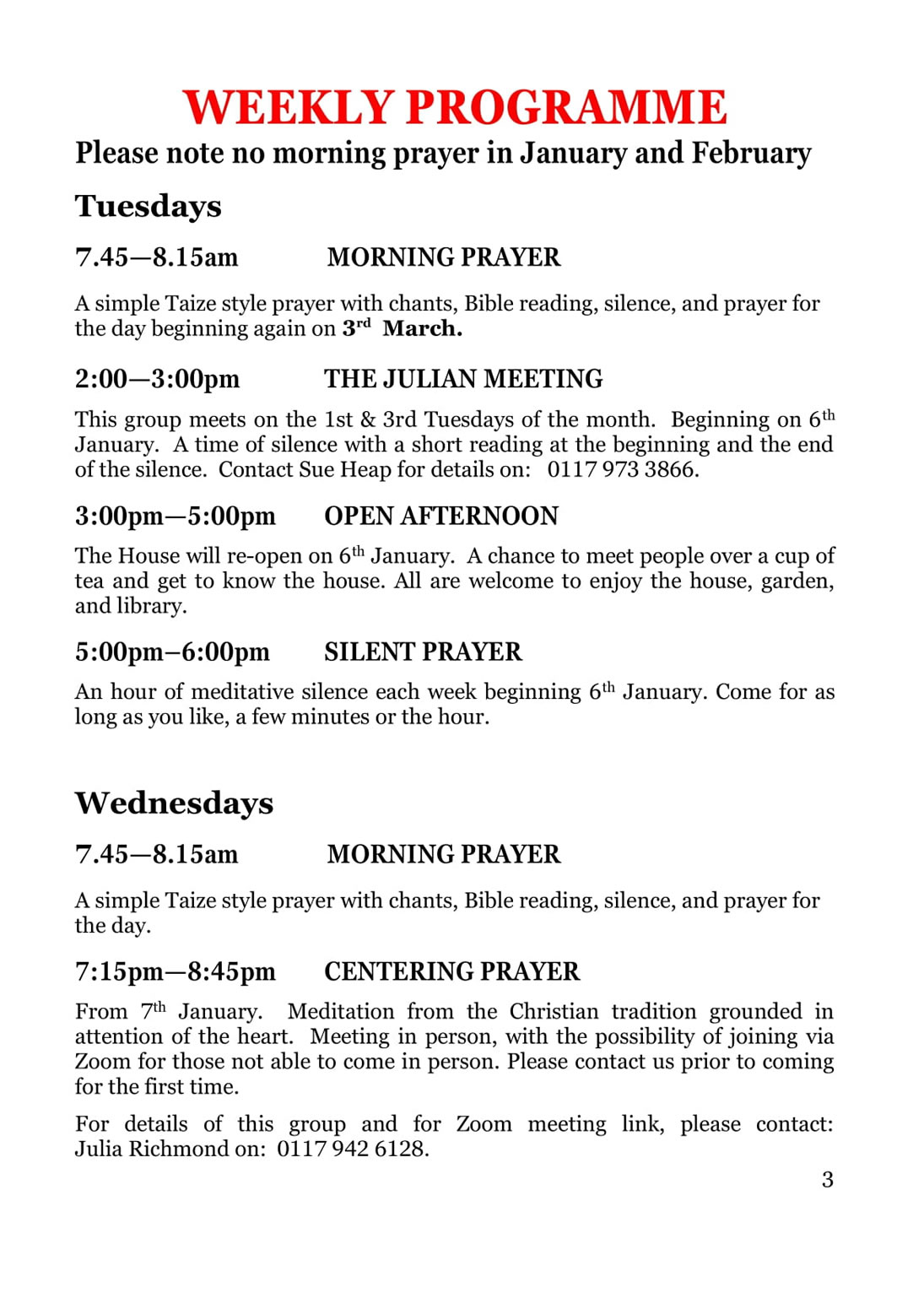 The Well Programme 2026 Spring