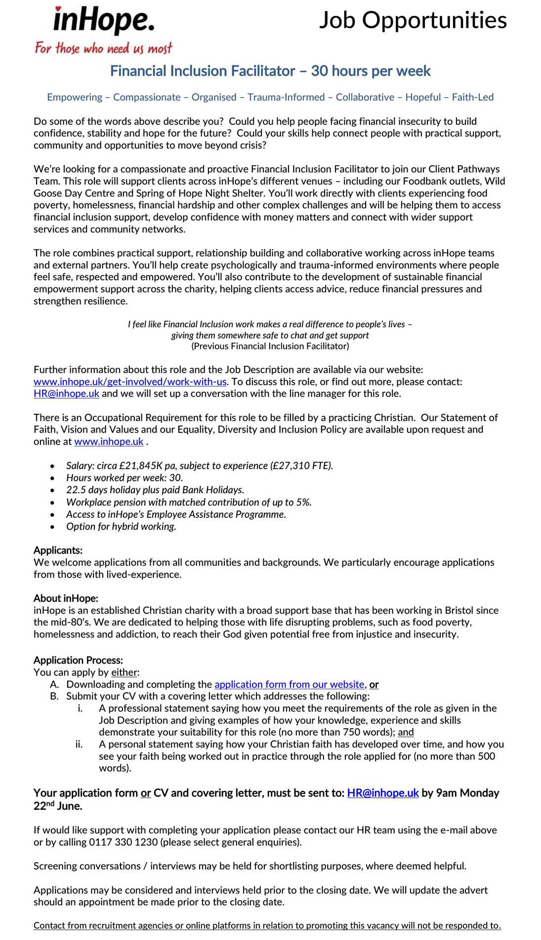 Finance Inclusion Facilitator 